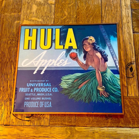 Harvey’s Wallhangers Other - Hula Apples Vintage Reproduction Advertising Sign